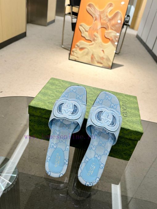 Embroidered Gucci Home 2 New Flat Heel One Line Dragging Long term Production Recommended totnxwi284 - Image 10