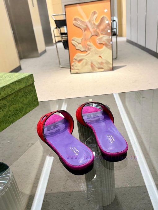 Oil edge Gucci Home 2 new flat heel straight drag for long-term production recommended to be555ba2w9 - Image 4