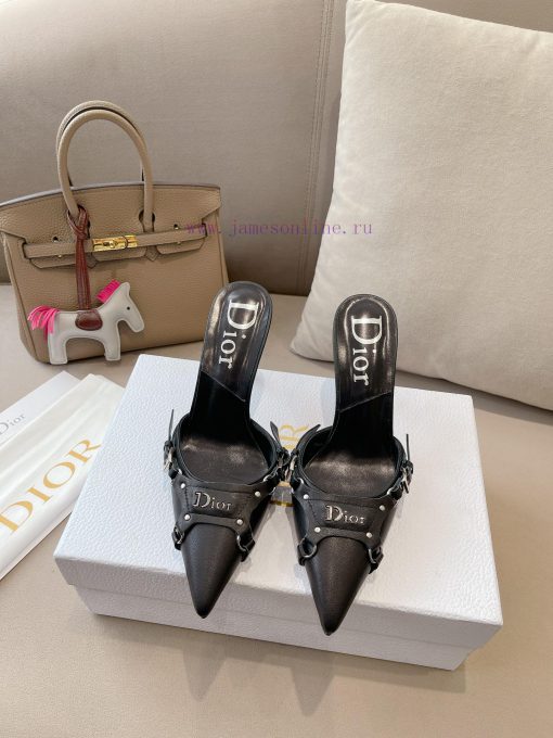 Dior's early spring new pointed Mouller slippers for women, star width CD letter logo high-hz45iwdlt