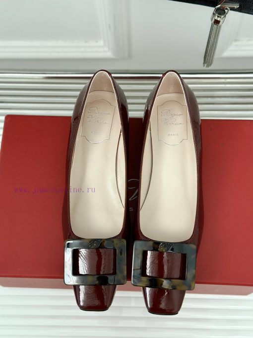 Roger Vivie RV Classic Square Button Single ShoeSister, let's compromise on temperamentStand2qd0l8gm - Image 5