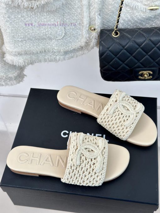 Chanel | Chanel 24P New ProductKnitted Double C Flat Flat SlippersA must-have cool mop serie09dr2lzr - Image 4