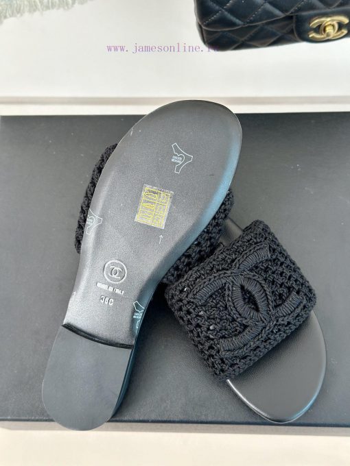 Chanel | Chanel 24P New ProductKnitted Double C Flat Flat SlippersA must-have cool mop serierk8qlgvi - Image 10