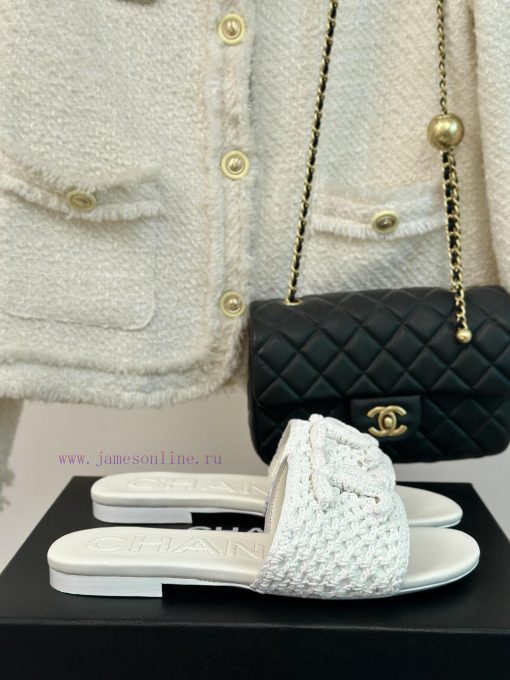Chanel | Chanel 24P New ProductKnitted Double C Flat Flat SlippersA must-have cool mop serie6t11xxlh - Image 2
