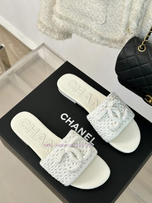 Chanel | Chanel 24P New ProductKnitted Double C Flat Flat SlippersA must-have cool mop serie6t11xxlh - Image 4