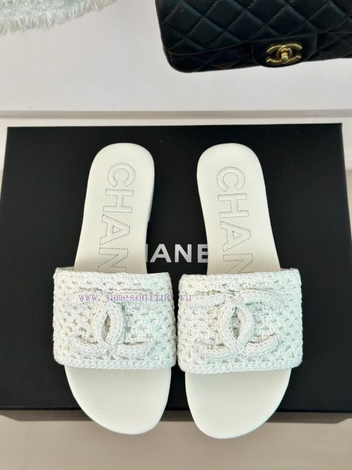 Chanel | Chanel 24P New ProductKnitted Double C Flat Flat SlippersA must-have cool mop serie6t11xxlh - Image 5