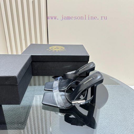 The most2024 Milan Fashion Show Transparent PVC High Heel SandalsExquisite high-heeled sanda583tp4o7 - Image 2