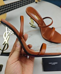 RiceSaint Laurent slim heeled sandals 2024 early autumn synchronized YSL rhinestone buckle d1upwpvua