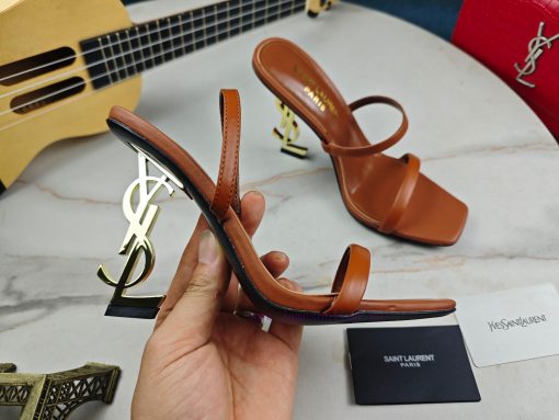 RiceSaint Laurent slim heeled sandals 2024 early autumn synchronized YSL rhinestone buckle d1upwpvua