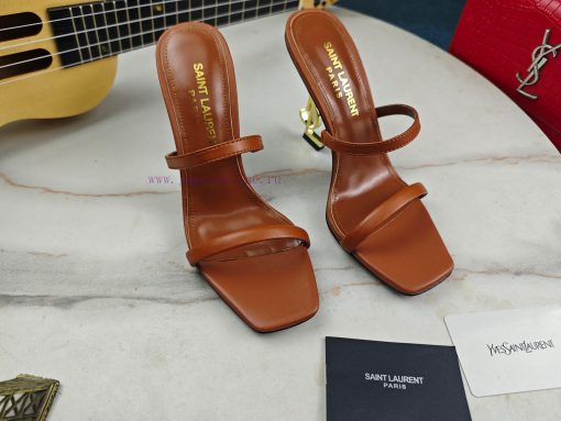RiceSaint Laurent slim heeled sandals 2024 early autumn synchronized YSL rhinestone buckle d1upwpvua - Image 3