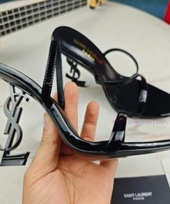 RiceSaint Laurent slim heeled sandals 2024 early autumn synchronized YSL rhinestone buckle dnof3q8pk