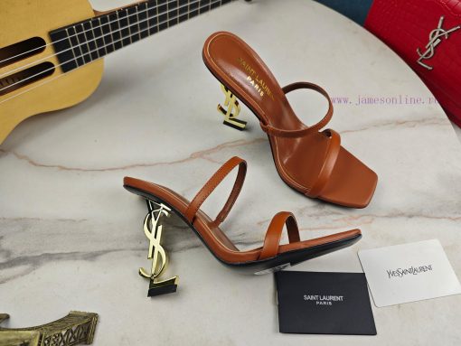 RiceSaint Laurent slim heeled sandals 2024 early autumn synchronized YSL rhinestone buckle d1upwpvua - Image 10