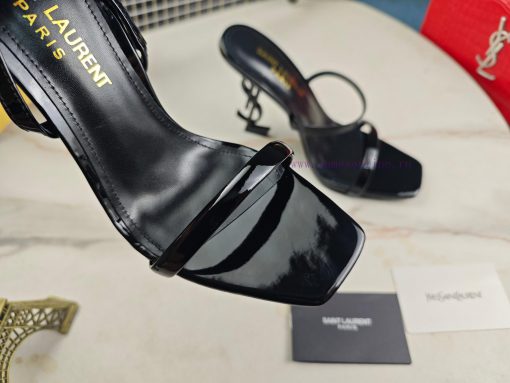 RiceSaint Laurent slim heeled sandals 2024 early autumn synchronized YSL rhinestone buckle dnof3q8pk - Image 5