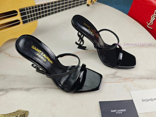 RiceSaint Laurent slim heeled sandals 2024 early autumn synchronized YSL rhinestone buckle dnof3q8pk - Image 8