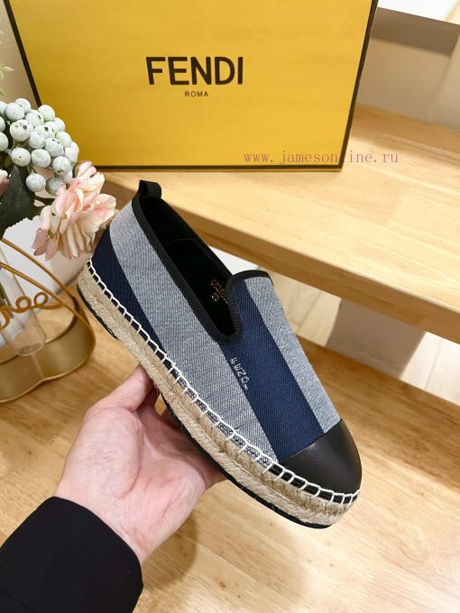 P Women's and P Men's 300Fendi men's and women's striped linen bottom fishing shoes are madebqxhlifi - Image 7