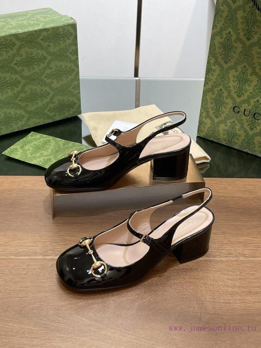 2024 G Home Early Autumn New GUcc 𝐢 Horseneck Buckle Open Heel Shallow Back Strap Sandals Thtvrxvzxe - Image 4