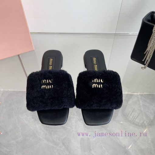 2 ⃣ ️0 ⃣ ️2 ⃣ ️4 ️⃣ Miumi * ss autumn and winter new flat bottomed woolen slippersTop tier——zzhhzrqs - Image 2