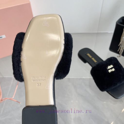2 ⃣ ️0 ⃣ ️2 ⃣ ️4 ️⃣ Miumi * ss autumn and winter new flat bottomed woolen slippersTop tier——zzhhzrqs - Image 10