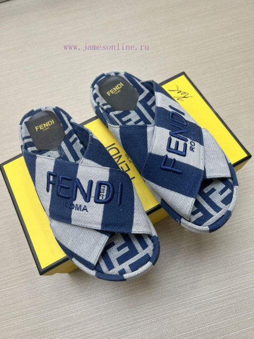 Couple styleFENDI's latest thick soled slippers for spring and summer, featuring an embroideku69qpo9 - Image 4