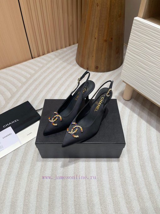 -24FW new Chanel pearl buckle flat/high-heeled sandalsDouble C color bead buckle design, suiyrob5eic - Image 2