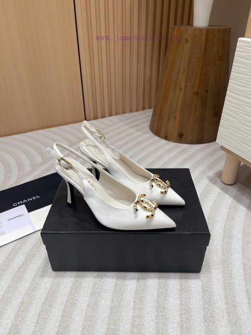 -24FW new Chanel pearl buckle flat/high-heeled sandalsDouble C color bead buckle design, suiv7wvp7d0 - Image 3