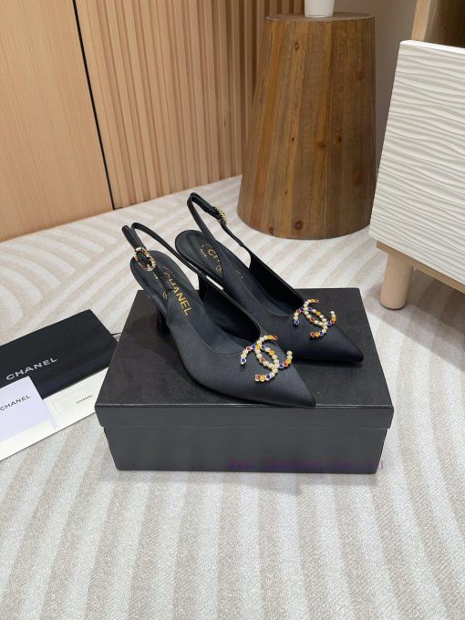 -24FW new Chanel pearl buckle flat/high-heeled sandalsDouble C color bead buckle design, suiyrob5eic - Image 3