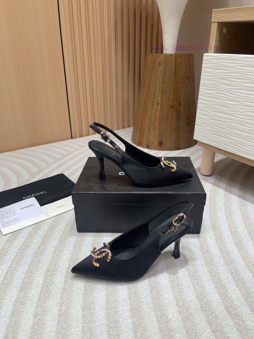 -24FW new Chanel pearl buckle flat/high-heeled sandalsDouble C color bead buckle design, suiyrob5eic - Image 4