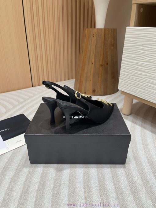 -24FW new Chanel pearl buckle flat/high-heeled sandalsDouble C color bead buckle design, suiyrob5eic - Image 5
