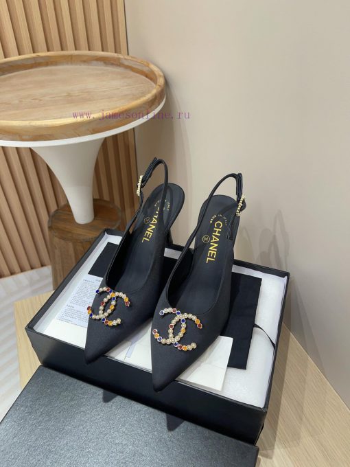 -24FW new Chanel pearl buckle flat/high-heeled sandalsDouble C color bead buckle design, suiyrob5eic - Image 8
