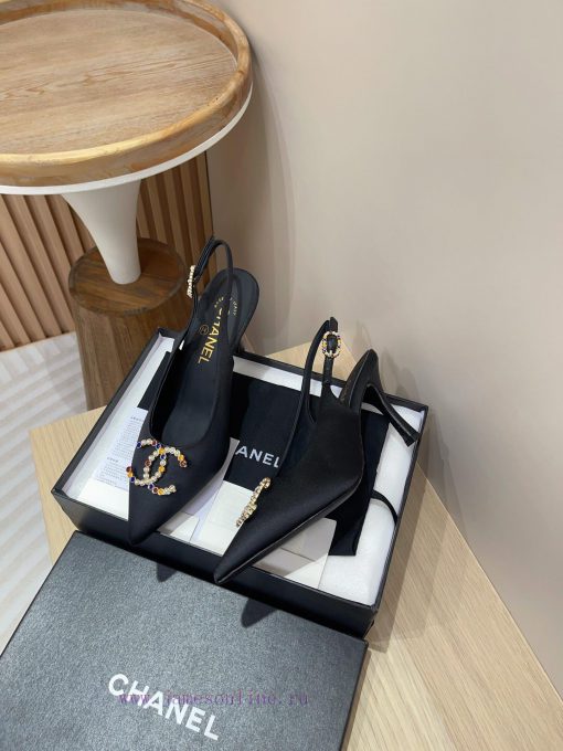 -24FW new Chanel pearl buckle flat/high-heeled sandalsDouble C color bead buckle design, suiyrob5eic - Image 9