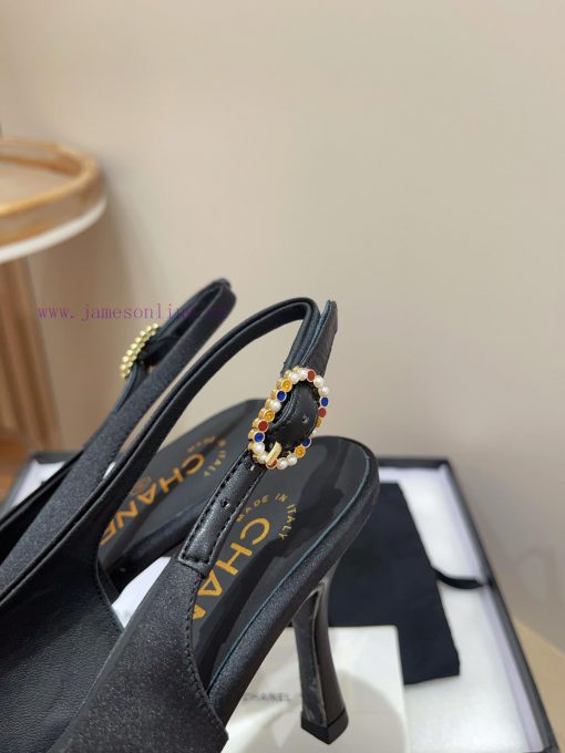 -24FW new Chanel pearl buckle flat/high-heeled sandalsDouble C color bead buckle design, suiyrob5eic - Image 10