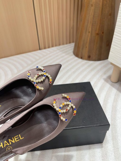 -24FW new Chanel pearl buckle flat/high-heeled sandalsDouble C color bead buckle design, sui9i20tx19 - Image 6