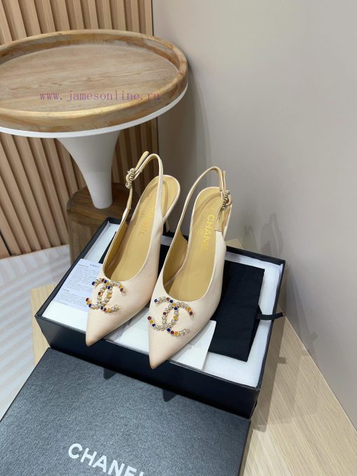 -24FW new Chanel pearl buckle flat/high-heeled sandalsDouble C color bead buckle design, sui551x3p5u - Image 8