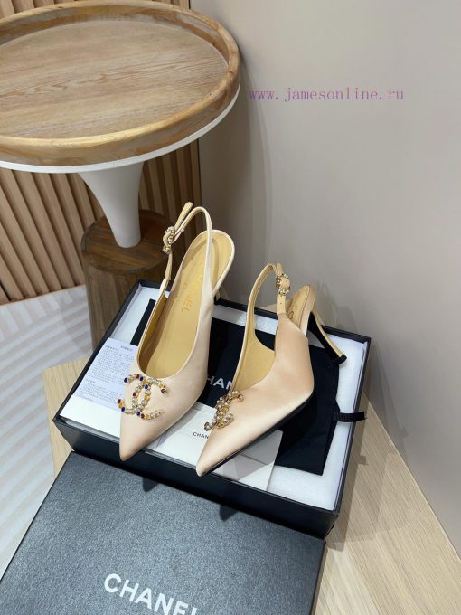 -24FW new Chanel pearl buckle flat/high-heeled sandalsDouble C color bead buckle design, sui551x3p5u - Image 9