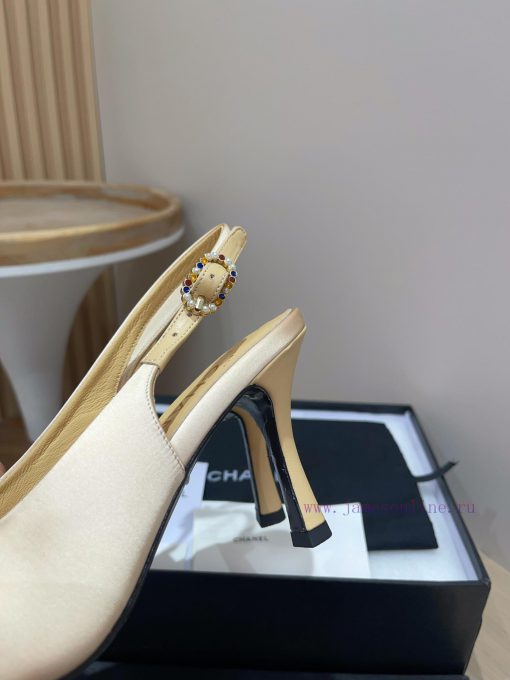 -24FW new Chanel pearl buckle flat/high-heeled sandalsDouble C color bead buckle design, sui551x3p5u - Image 10