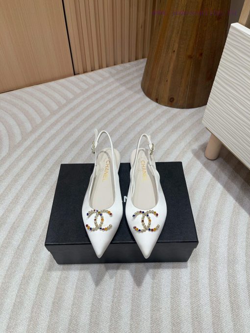 -24FW new Chanel pearl buckle flat/high-heeled sandalsDouble C color bead buckle design, suiwp6o63cn - Image 2