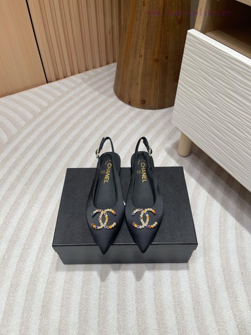 -24FW new Chanel pearl buckle flat/high-heeled sandalsDouble C color bead buckle design, suikyjdnexg - Image 2