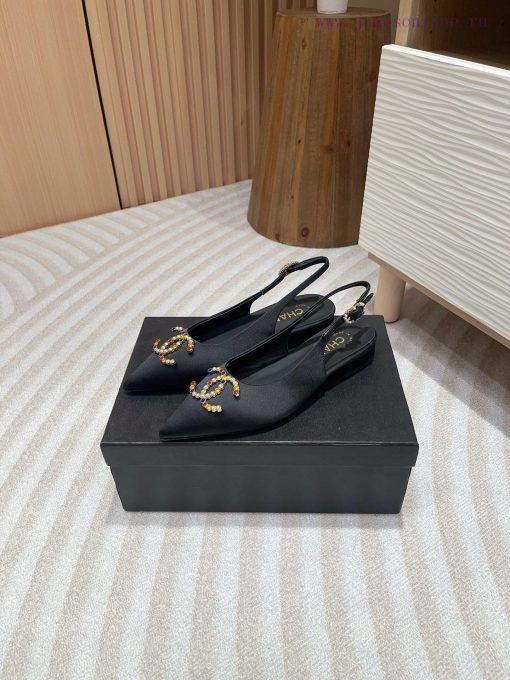 -24FW new Chanel pearl buckle flat/high-heeled sandalsDouble C color bead buckle design, suikyjdnexg - Image 3