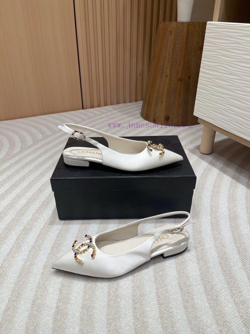-24FW new Chanel pearl buckle flat/high-heeled sandalsDouble C color bead buckle design, suiwp6o63cn - Image 4