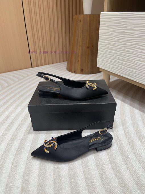 -24FW new Chanel pearl buckle flat/high-heeled sandalsDouble C color bead buckle design, suikyjdnexg - Image 4