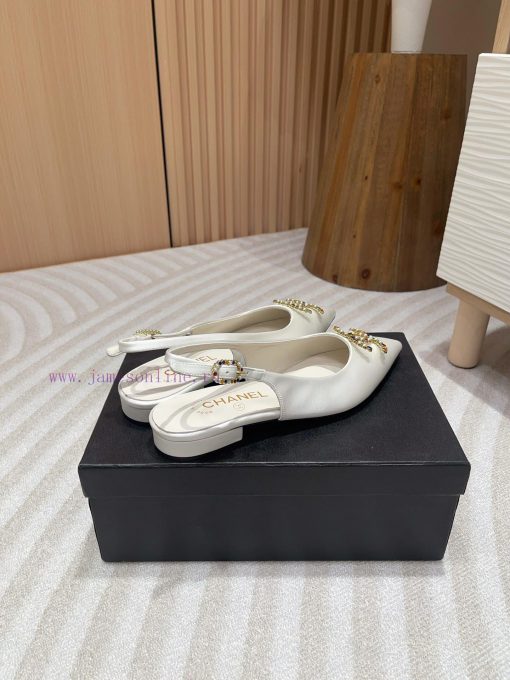 -24FW new Chanel pearl buckle flat/high-heeled sandalsDouble C color bead buckle design, suiwp6o63cn - Image 5