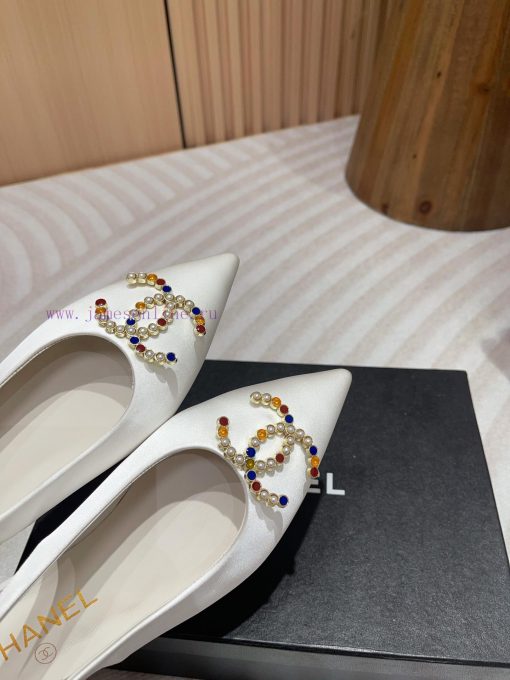 -24FW new Chanel pearl buckle flat/high-heeled sandalsDouble C color bead buckle design, suiwp6o63cn - Image 6