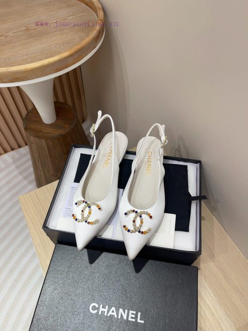 -24FW new Chanel pearl buckle flat/high-heeled sandalsDouble C color bead buckle design, suiwp6o63cn - Image 8