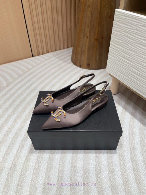 -24FW new Chanel pearl buckle flat/high-heeled sandalsDouble C color bead buckle design, sui3y8hi2zg - Image 3