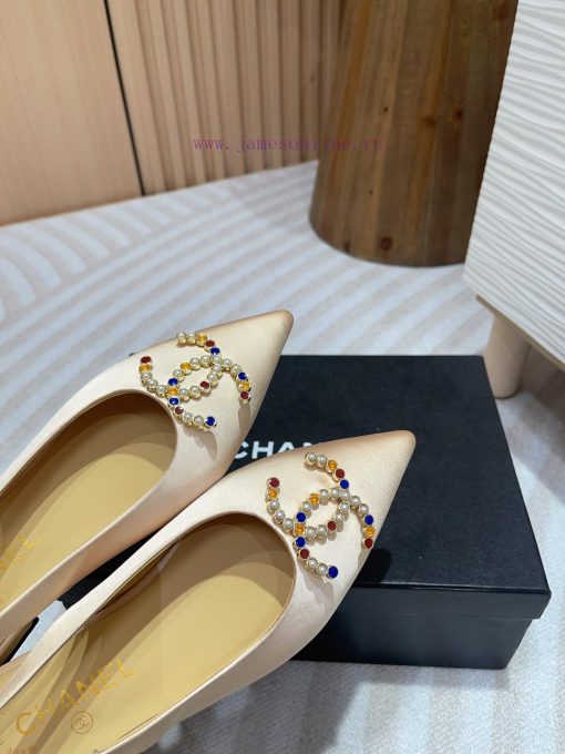 -24FW new Chanel pearl buckle flat/high-heeled sandalsDouble C color bead buckle design, suipcrvu956 - Image 6