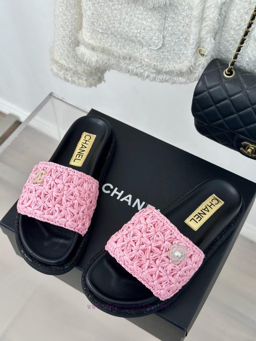 Chanel | Chanel 24P New ProductDouble C cool mat woven lazy slippersSimple and atmospheric, gxb6x9m5 - Image 3