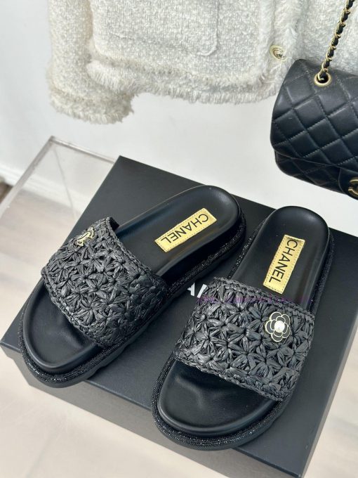 Chanel | Chanel 24P New ProductDouble C cool mat woven lazy slippersSimple and atmospheric, ryd2pks3 - Image 3