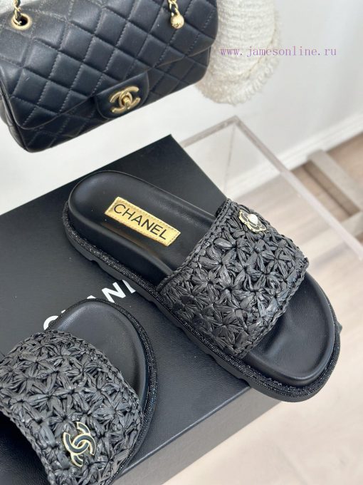 Chanel | Chanel 24P New ProductDouble C cool mat woven lazy slippersSimple and atmospheric, ryd2pks3 - Image 6