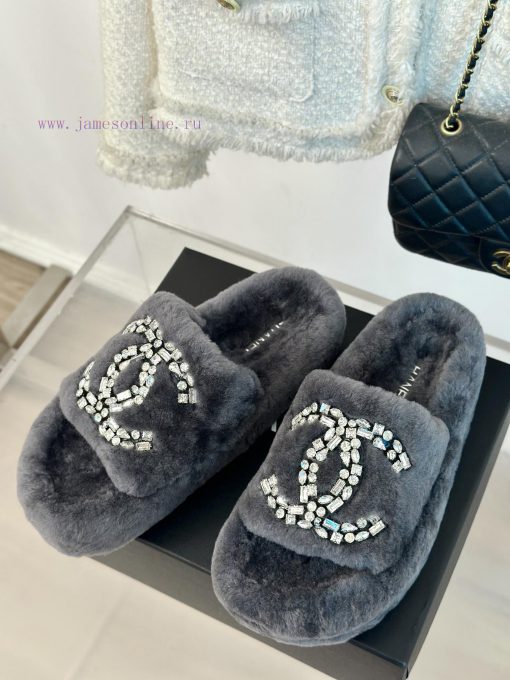 Chanel | Chanel Classic Double C Diamond Thick Bottom Hairy SlippersThe "First to Wear" seri6mv72zg0 - Image 3