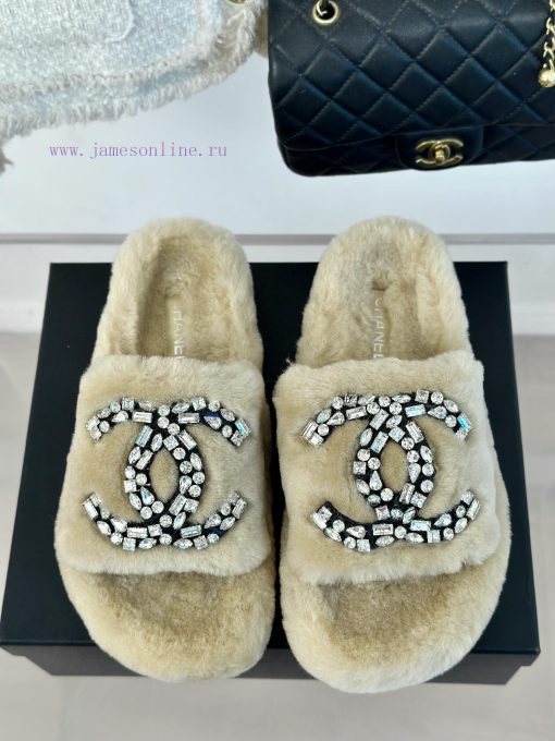 Chanel | Chanel Classic Double C Diamond Thick Bottom Hairy SlippersThe "First to Wear" sericxiorwyc - Image 5