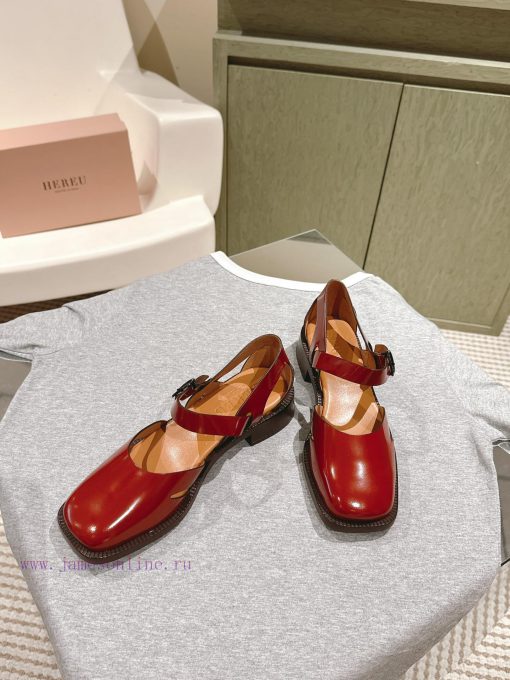 | ²⁰²4 𝐬𝐬  🤍🤎HEREU British minimalist motorcycle sandals with thick heels, round heads, anjk8p2x69 - Image 4